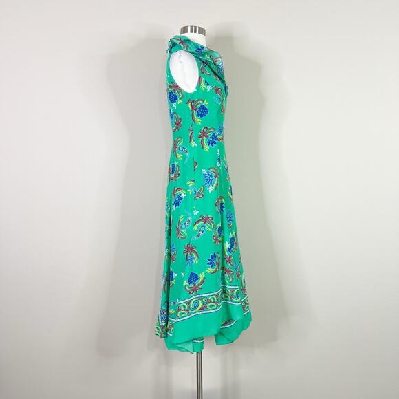 Ralph Lauren | Collection Ashita Silk Purple Label Floral Ruffle Midi Dress 4 - Picture 5 of 12